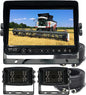 AHD 1080P 7" Reverse Rear View Backup Dual Camera System, Two Cameras with Night Vision Waterproof IP69K Vibration-Proof 10G for Truck/Trailer/RV/Bulldozer/Crop Sprayer/Agricultural Equipment