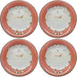 JapanBargain 2476, Set of 4 Japanese Porcelain Plates for Appetizer Dessert Cake Snack, Maneki Neko Smiling Lucky Cat Pattern for Cat Lovers, Cat Dinner Plates, Made in Japan, 6.5-inch, Pink