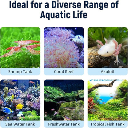 Aquarium Chiller Fan,Fish Tank Cooler with Temperature Control,Minimum Setting 59℉,Auto Start/Stop,Refrigeration Effect 5.4-9℉,3-Speed Modes,for Axolotl Seawater Freshwater Coral Grass Tank