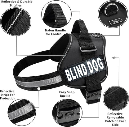 Doggie Stylz Blind Dog Harness No Pull No Escape Dog Vest for Blind Dogs Adjustable Vest with Handle Blind Dog Accessories and Patches for Training and Mobility