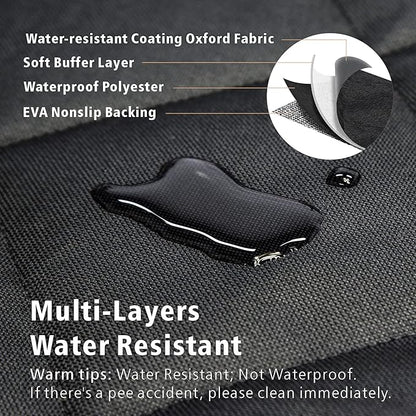 F-color SUV Cargo Liner for Dogs, Upgraded Extra Large Water Resistant Pet Cargo Cover Dog Seat Cover Mat for SUVs with Bumper Flap Protector, Non-Slip, Wear-Proof, Universal Fit, Black