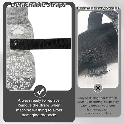 EXPAWLORER Anti Slip Dog Socks to Prevent Licking Paws, Dog Shoes for Hot Pavement, Dog Booties for Small Medium Large Senior Dogs, Traction Control Dog Boots & Paw Protectors for Hardwood Floors