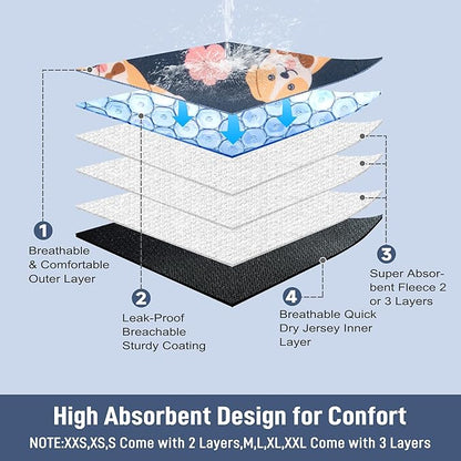 5 Pack Dog Diapers Male,Reusable Leakproof Pet Soft Dog Belly Band Wraps,High Absorbency Male Dog Diaper,Wider Washable Belly Band for Doggy Incontinence and Puppy Training