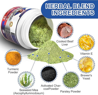 Dog Teeth Cleaning Powder 180G - Dog Dental Powder and Breath Freshener, Dogs Dental Care Supplies, Bad Breath & Tartar Remover for Dogs - Pet Dental Cleaner for All Breeds & Sizes - 60 Day Supply