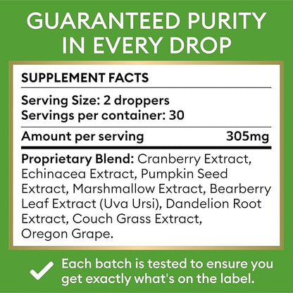 Dog UTI Treatment & Cat Urinary Tract Infection Treatment, Natural Herbal Liquid UTI Medicine, Organically Grown Cranberry Extract, Supports Urinary and Digestive Health, 2 fl oz, Made in USA