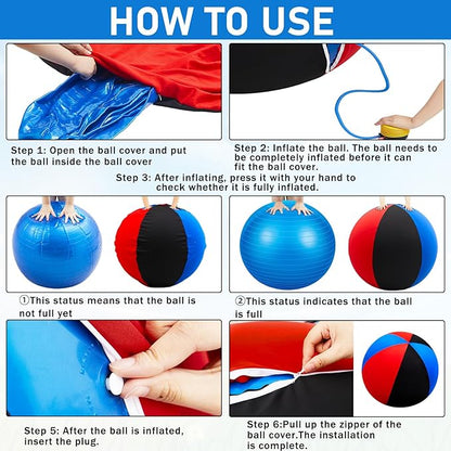 30inch Giant Herding Ball with Cover Anti Burst Ball Please Watch VCR for How to Inflation Horse Toys for Horses Stall Entertainment Play, Pump Included(Stylish)