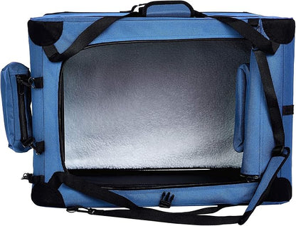 Amazon Basics Folding Portable Soft Pet Dog Crate Carrier Kennel, 26 x 18 x 18 inches, Blue