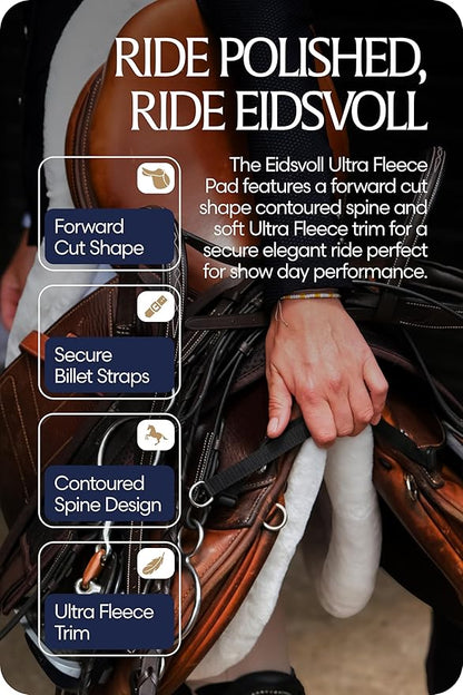 Equinavia Eidsvoll Forward Cut Shaped English Saddle Pad for Show Jumping with Ultra Fleece Trim