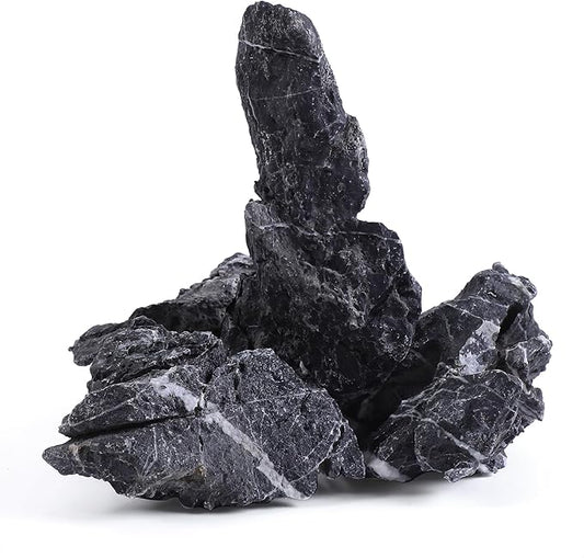 6-8 Inches Natural Seiryu Stone 4 PCS Aquarium Rocks for Aquascaping, Aquarium Landscaping, Terrariums, Fish Tank Decoration, Vivariums, Paludarium, Reptile and Amphibian Enclosures