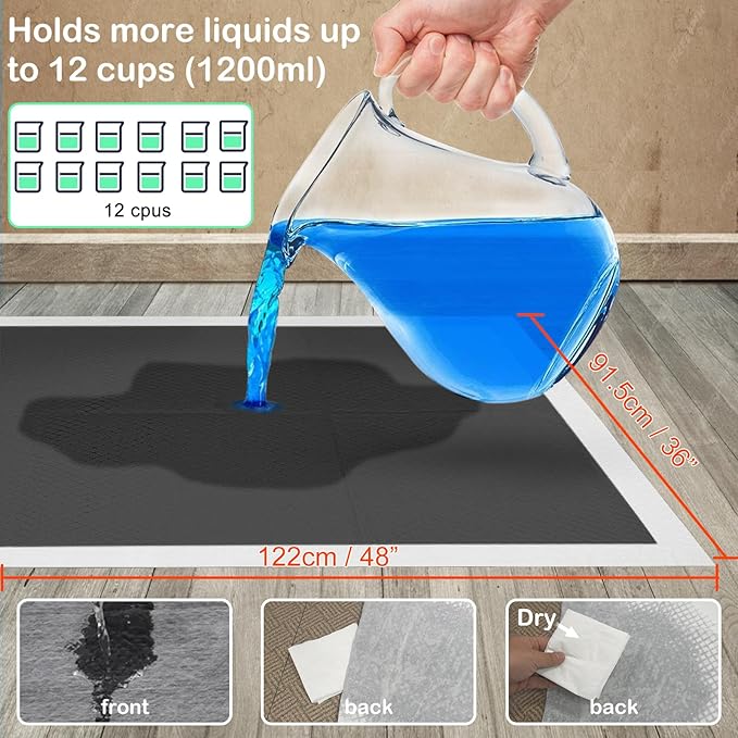 ELEGX 48"x36" Extra Large 30 Pcs Odor-Control Super Absorbency Charcoal Pee Pads for Dogs,Leak-Proof Pet Training Pee Pads,Thicken Disposable Potty Pads Puppy Training Pads for Cats Rabbits