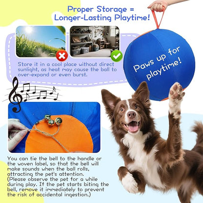 25" Herding Ball for Dogs – Durable Horse Ball Style Dog Toy with Cover – Dog Herding Toy for Outdoor Play, Training & Exercise – Great for Australian Shepherds & Large Breeds