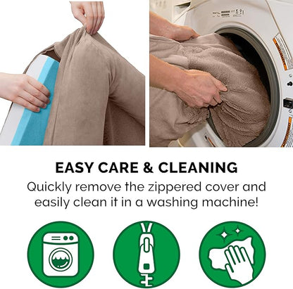 Furhaven Cooling Gel Dog Bed for Large Dogs w/ Removable Bolsters & Washable Cover, For Dogs Up to 125 lbs - Plush & Suede Sofa - Almondine, Jumbo Plus/XXL