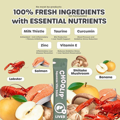 Grab & Go Squeeze Vita Stick Lickable Treats for Dogs & Cats. 49 Liver Support Sticks with Essential multivitamins. Soft and Tasty Paste for All Life Stages, Supporting Liver Health