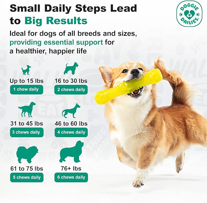 Doggie Dailies Probiotics for Dogs, Advanced Probiotics with Prebiotics, Promotes Digestive Health, Supports Immune System & Overall Health, Duck Flavor, 225 Chews