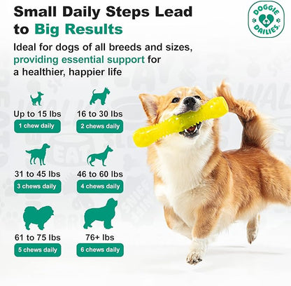 Doggie Dailies Probiotics for Dogs, Advanced Probiotics with Prebiotics, Promotes Digestive Health, Supports Immune System & Overall Health, Duck Flavor, 225 Chews