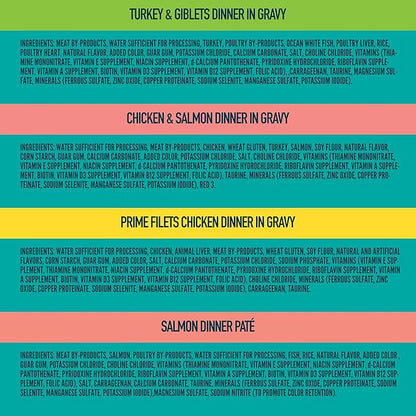 A Strong Heart Canned Wet Cat Food, Dinner Variety Pack - 5.5 oz Cans (Pack of 32), Made in The USA with Real Chicken, Turkey & Salmon