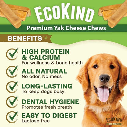 EcoKind Premium Gold Monster Yak Cheese Himalayan Dog Chew, Dog Treats Large Breed, All Natural, High Protein, for Aggressive Chewers, XL - 1 Chew