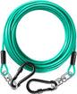 Dog Tie Out Cable 50FT-500Lbs,Heavy Duty Dog Leads Line for Yard with Swivel Hook,Medium Large Dogs Leash&Chains for Outside,Rust Chew Proof Dogs Run Cable for Outdoor Camping(Green Cyan, 50FT)