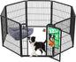 FXW Homeplus Unleashed Indoor Dog Playpen - Stress-Free and Safe Play, Heavy Duty 32 Inch 8 Wire Panels Dog Pen for Small and Medium Dogs, Black│Patented