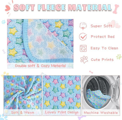 6 Pack Guinea Pig Cage Liner, Washable Guinea Pig Fleece Blankets Beding Accessories, Flannel Throw Warm Sleep Mat, Pet Pee Pads for Small Animal Hamster Rabbit Puppy Cat (Light Color, 30x20 Inch)