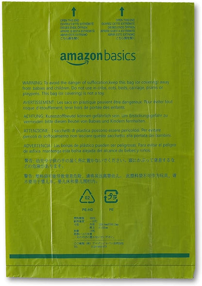 Amazon Basics Dog Poop Bags with Dispenser, 540 Count, Enhanced for Guaranteed Leakproof, Cucumber Scented, Includes Leash Clip