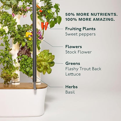 Gardyn 4.0 Hydroponics Growing System Kit & Vertical Garden Planter, 30 Non-GMO Indoor Plants Smart Garden, Herbs, Vegetables & LED Grow Lights for Indoor Gardening System