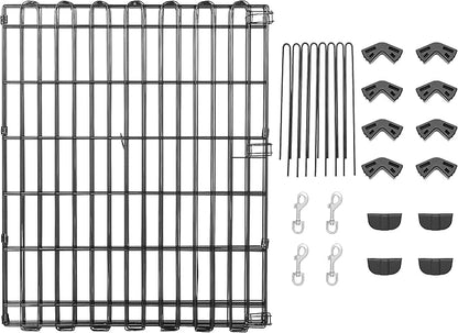 Amazon Basics Foldable Octagonal Metal Exercise Dog Playpen - Indoor/Ou, , Blacktdoor, No Door, Small (8 Panels, 24 x 30), Easy to assemble, store, and customize, 30" - Small, Black