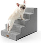 Dog Stairs for Small Dogs, 5 Tier Wider Pet Stairs for High Beds, 23.6" H Non-Slip Dog Steps for Old Cats, Puppies, Small Medium Dogs, 29.5x19.7x23.6 inch, White Black