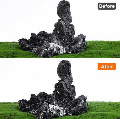 6-8 Inches Natural Seiryu Stone 4 PCS Aquarium Rocks for Aquascaping, Aquarium Landscaping, Terrariums, Fish Tank Decoration, Vivariums, Paludarium, Reptile and Amphibian Enclosures