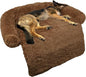 GGIB Calming Dog Bed Fluffy Plush Dog Mat for Furniture Protector with Removable Washable Cover for Large Medium Small Dogs and Cats (Large, Brown)