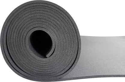 Genaflex Rubber Gym Floor Mat - 8mm Thick - Heavy Duty Commercial Protective Gym Flooring Roll (Black, 4' X 15')