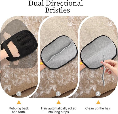 3PC Pet Hair Removal Glove for Cats & Dogs, 2025 Newly Upgraded Five-Finger Electrostatic Pet Hair Gloves, Reusable Pet Hair Remover Tool for Furniture, Car, Couch, Carpet, Clothes