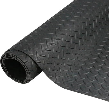 7.5 x 17 FT Garage Floor Mat,2.5 mm Thickness Diamond PVC Garage Flooring Roll, Anti-Slip Shop Floor & Parking mats for Workshop,Gym,Golf Cart Parking or Trailers