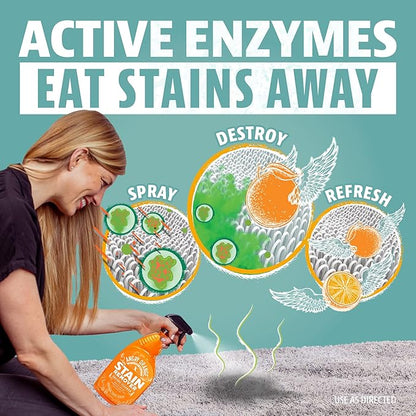 ANGRY ORANGE Pet Stain Remover for Dog Urine and Stains - Enzyme Cleaner - Citrus - Value 2 pack