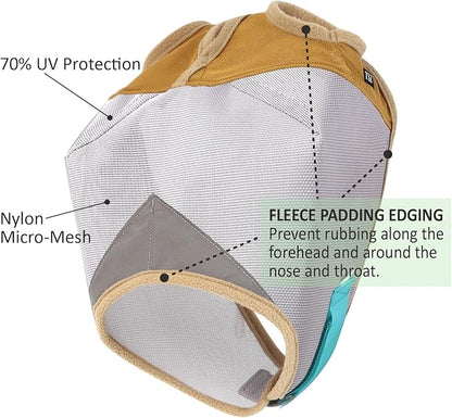 Fly Masks for Horses, 70% Uv-Block, Breathable Fly Mask for Equines, Durable, Comfortable Fit for All-Day Protection, Horse Size (Horse Fly Mask, Standard)