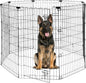 Foldable Dog Playpen 48" Height 8 Panels Metal Exercise Pen with Door - Indoor/Outdoor Dog Play Pen for Medium-Large Dogs, Portable Pet Fence for Yard Garden Camping, Black