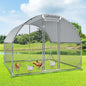 4ever2buy Large Metal Chicken Coop with Run Walk-in Poultry Cage Chicken Runs House Pen Cage Dome Roofed Chicken Coops with Anti-Ultraviolet Cover for Outdoor Yard Farm Use 9.5'W x 6.45'L x 6.3'H