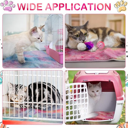 4 Pcs Waterproof Guinea Pig Blankets Washable Small Animal Fleece Bedding Absorbent Guinea Pig Cage Liners Reusable Pet Pee Pad Sleep Mat Pad Cover for Hamster Ferret (Tie Dye Pattern,24 x 16 Inch)