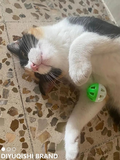 10-Pack Cat Toy Balls with Bells for Kittens and Cats of All Breeds (1.5'' - 2.2'', Cat Toys Deluxe Pack)