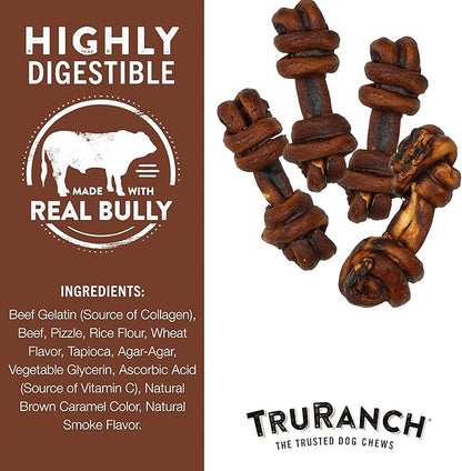 4-5" Collagen Bones, Bully - Collagen Dog Bones - Long Lasting Healthy Joint Support Dog Treat - Rawhide Alternative - Skin & Coat Health, 1 Bag, 4 Count