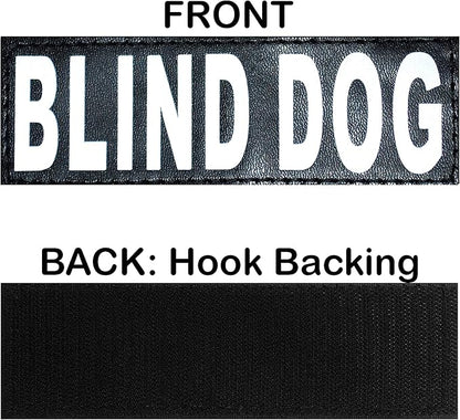 Doggie Stylz Blind Dog Vest Harness with Removable Patches and Reflective Trim. Comes with 2 Blind Dog Reflective Hook and Loop Patches. Measure Dogs Girth Before Purchase (Girth 24”-31" Red)