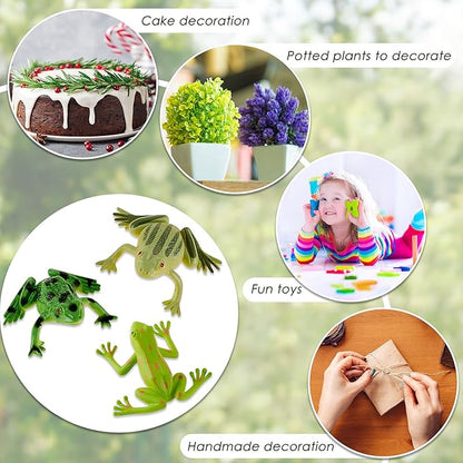 12 Pieces Plastic Frogs Toy Mini Vinyl Realistic Frog Decorations Fun Rain Forest Character Figures Lifelike Toy for Rana Crafting Party Supplies Home Decor Game