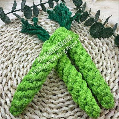 3PCS Green Woven Pet Chew Set, Dog Chew Accessories, Cat Interactive Chews, Safe & Durable Braided Chews for Dogs, Cats & More Pets