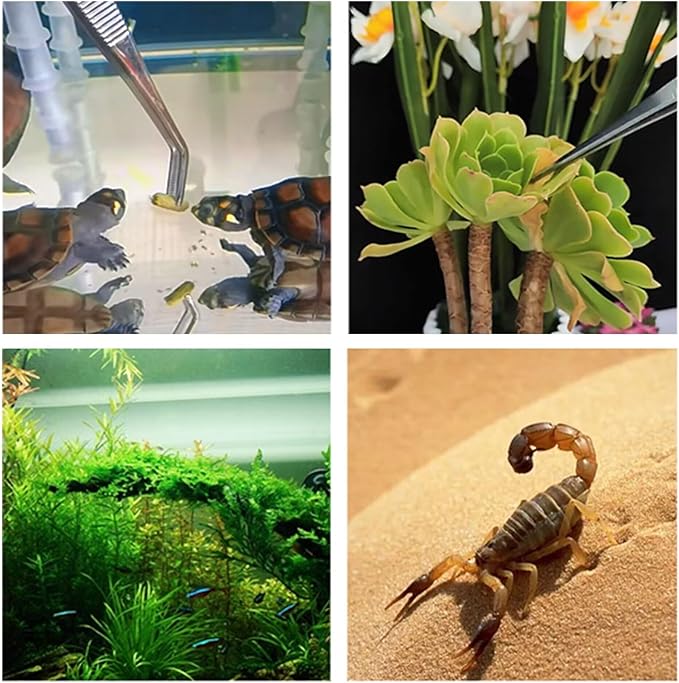 3 in 1 Aquarium Aquascape Tools Kit Long Stainless Steel Aquarium Tank Aquatic Plant Tweezers Scissors Tools