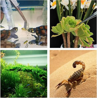 3 in 1 Aquarium Aquascape Tools Kit Long Stainless Steel Aquarium Tank Aquatic Plant Tweezers Scissors Tools