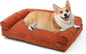 FUKUMARU Cute Dog Bed, Fluffy Dogs Couch with TPU Layer Keeping Lining Dry, Pet Sofa Medium Size Dog Easy to Care, Warm Cat Bed with Removable Zipper Cover, 36inch, Large, Orange