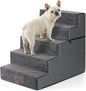 Dog Stairs for Small Dogs, 5 Tier Removable Wider Pet Stairs for Couch and Bed, 23.6" H Non-Slip Dog Steps for Puppies and Old Cats with Support Board, 29.5x19.7x23.6 inch, Dark Grey