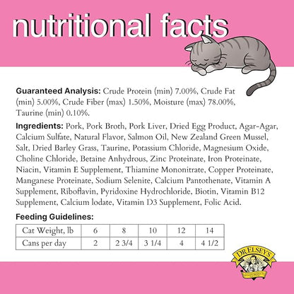 Dr. Elsey's cleanprotein Original Pork Recipe Wet Cat Food, (Pack of 24), 2.75oz Cans