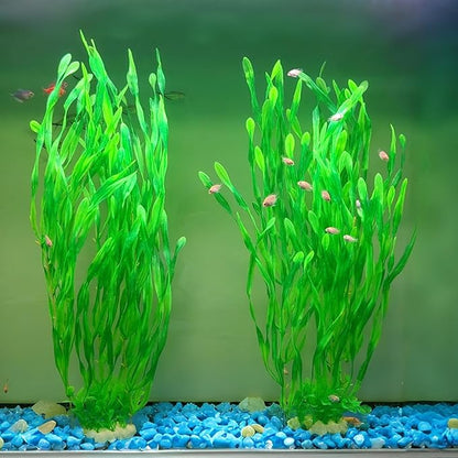 25.98 Inch Tall Aquarium Plants – Large Lifelike Artificial Fish Tank Decorations, 2 Pcs Fish Tank Plants Plastic，Durable & Safe for Freshwater/Saltwater Aquariums (Green (Style B))