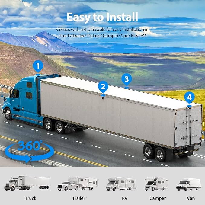 10" HD Backup Camera System Kit, Loop Recording Large Monitor with Wired Rear View Camera, IR Night Vision Waterproof Camera with Safe Parking Lines for Bus, Semi-Truck, Trailer, RV, BY104A